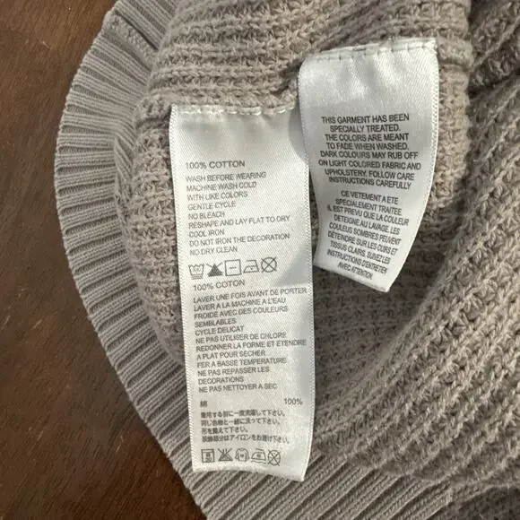 Tommy Bahama Coastal Shores 1/2 Zip Sweater Gray Knit 100% Cotton Size Large - Picture 9 of 11